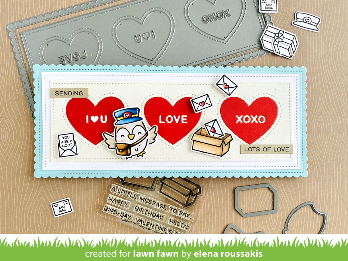scalloped slimline with hearts: landscape
