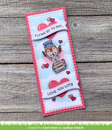 scalloped slimline with hearts: portrait