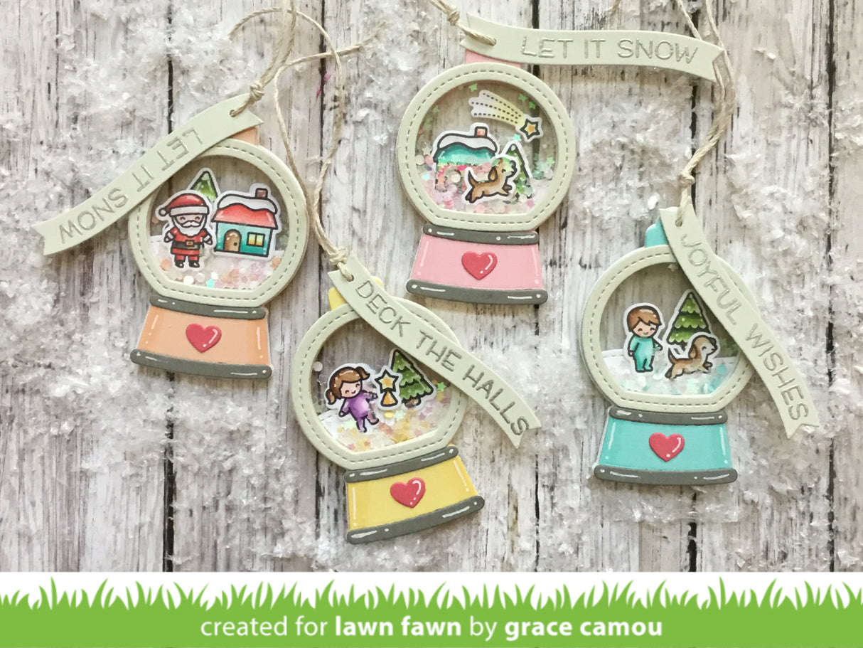 snow globe gift tag