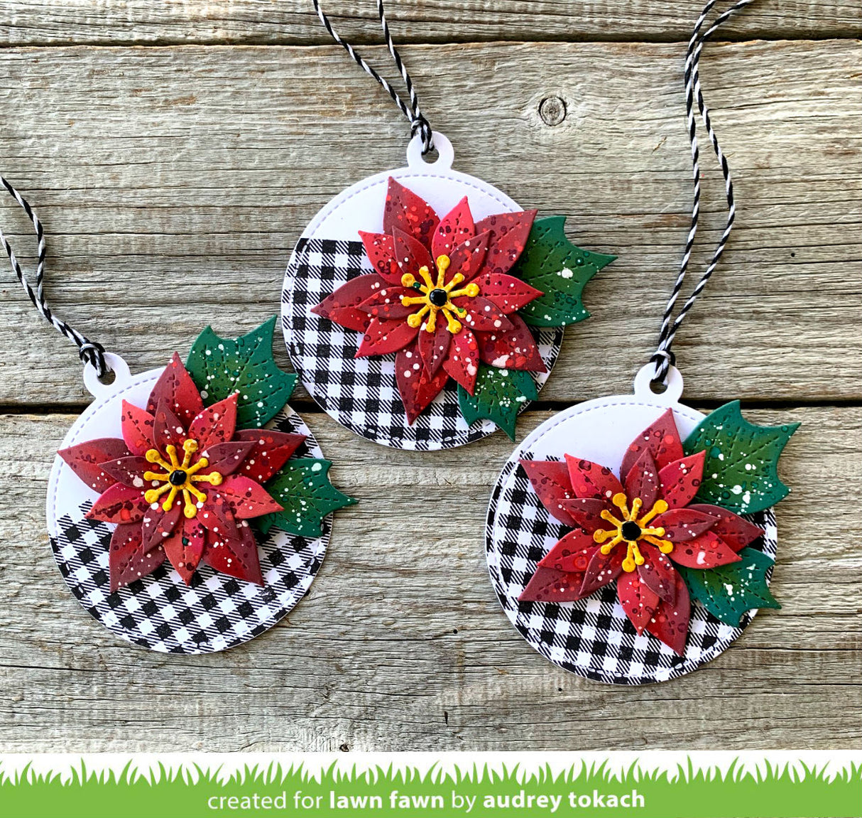 stitched poinsettia