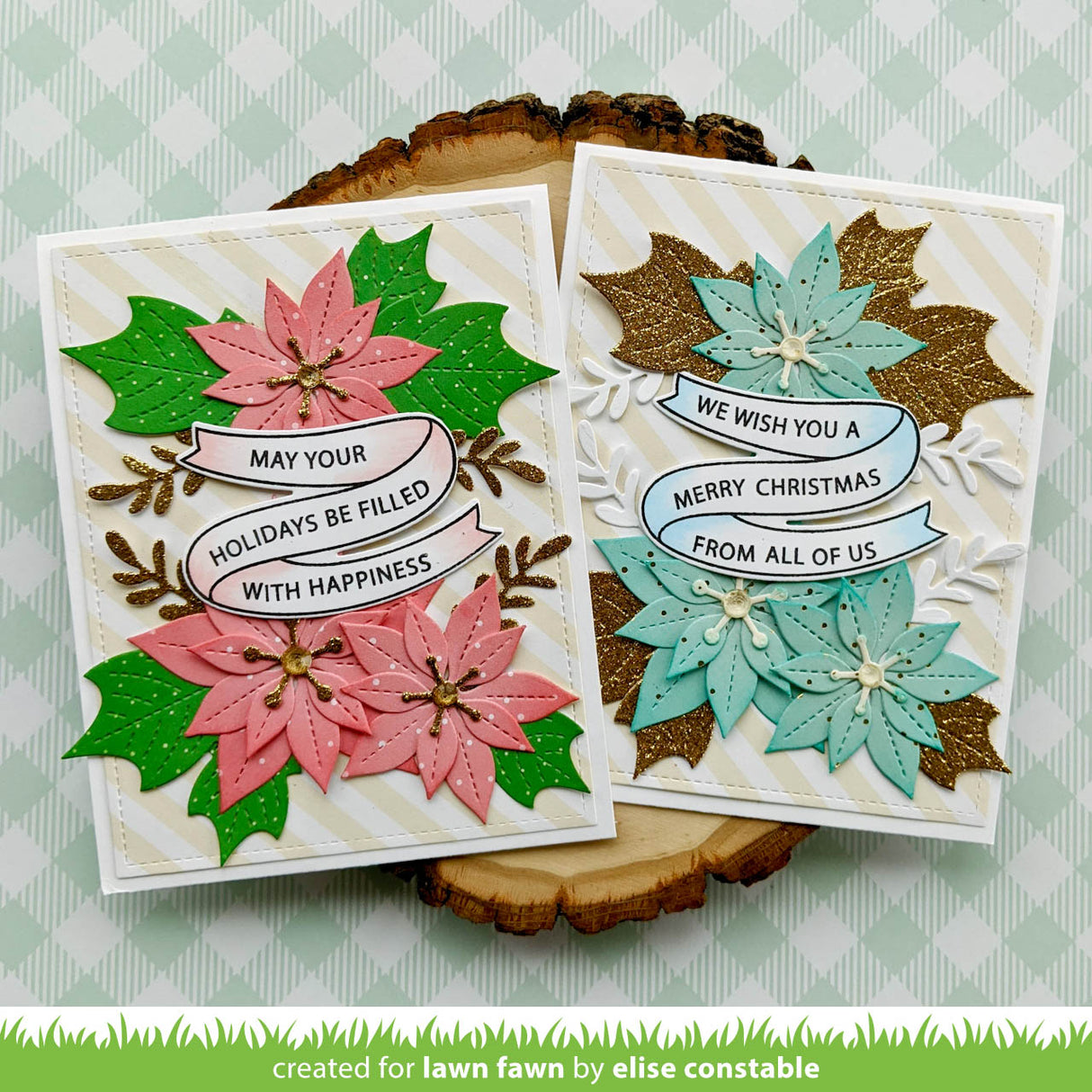 stitched poinsettia