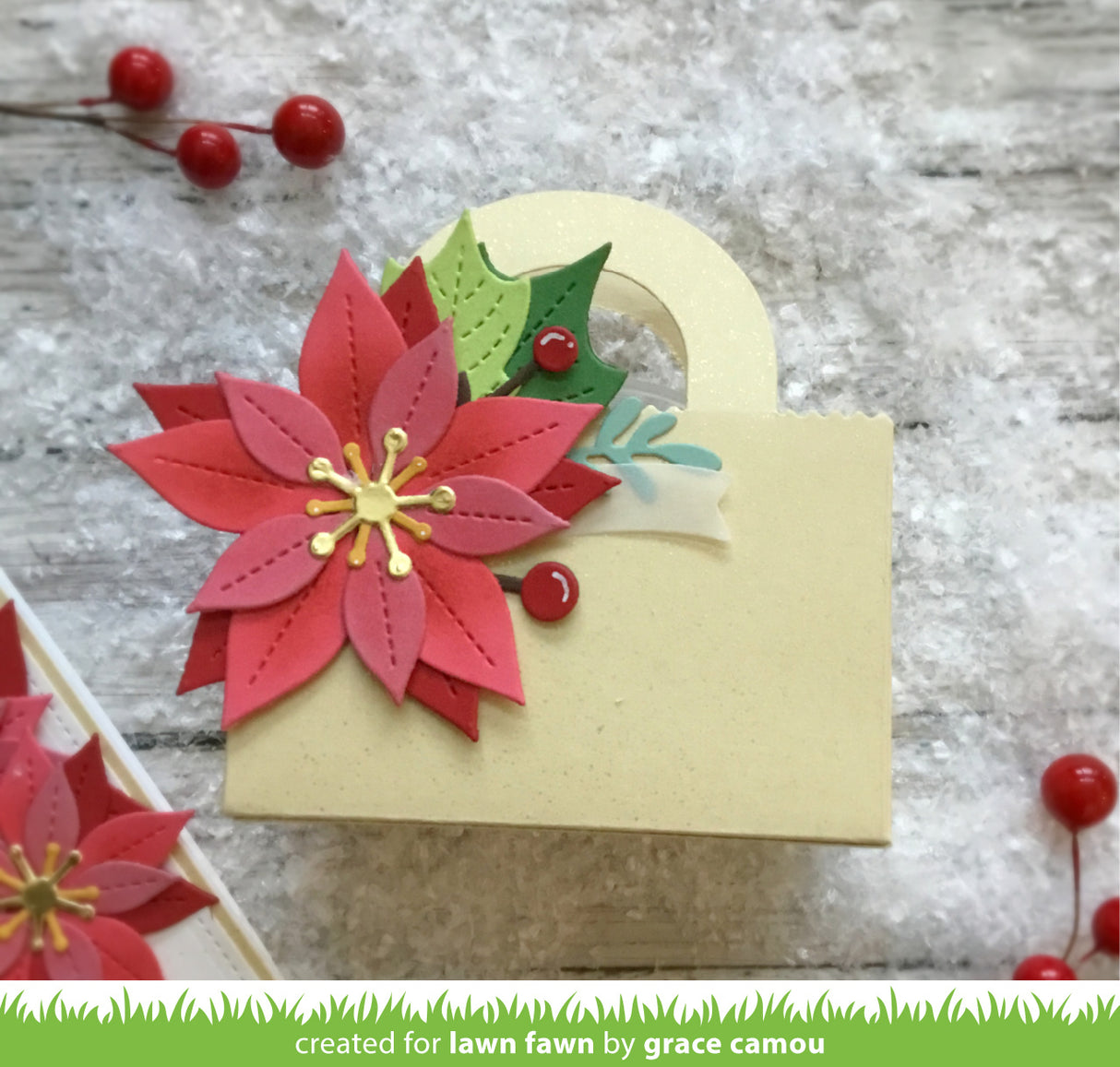 stitched poinsettia