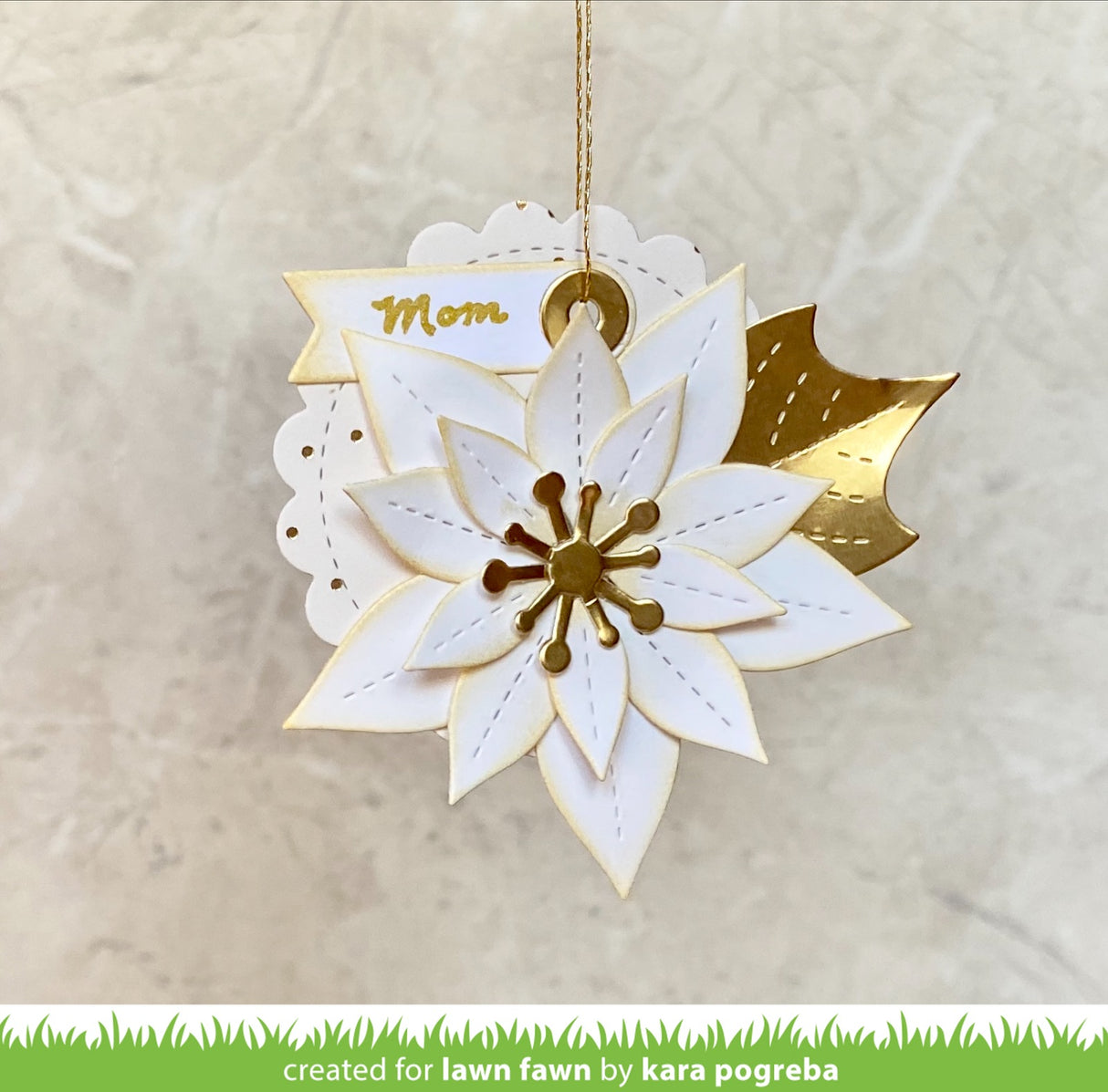 stitched poinsettia